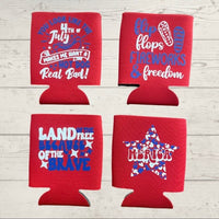 Patriotic Themed Coozies Red