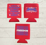 Patriotic Themed Coozies Red