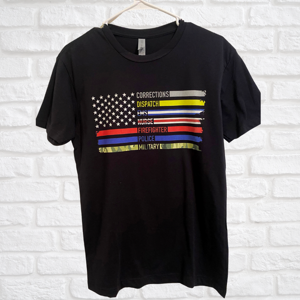 First Responder flag tshirt