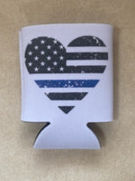 First Responder Heart Coozie