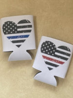 First Responder Heart Coozie