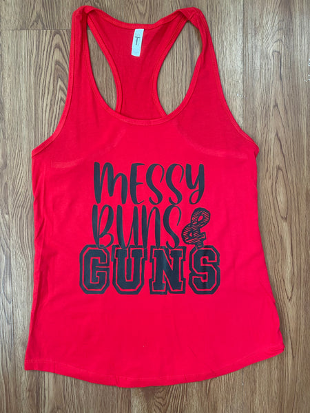 Messy buns & guns tanktop